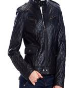 women's black napa leather biker jacket classic moto zip style superior