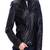 Women's 100% lambskin black leather jacket motorcycle napa leather jacket-lc82