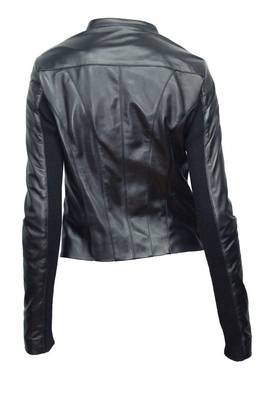 women's black napa leather biker jacket classic moto zip style refined 2