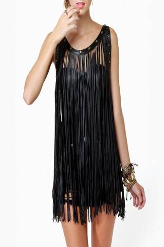 women's black premium lambskin leather jacket fringed western design