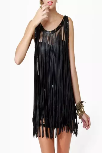 Women's 100% lambskin black leather fringe halter top black leather tassel top-lc85