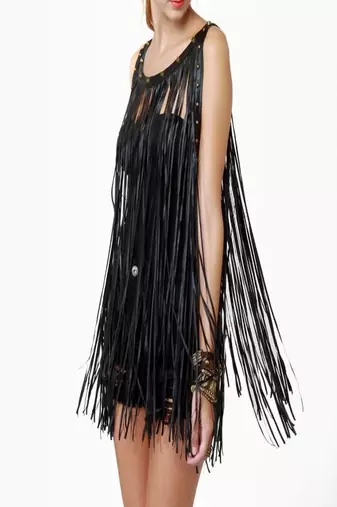 women's black premium lambskin leather jacket fringed western design