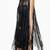 Women's 100% lambskin black leather fringe halter top black leather tassel top-lc85