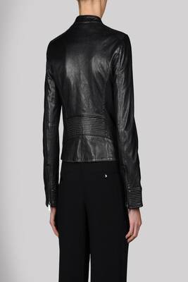women's black napa leather biker jacket classic moto zip style elegant 2