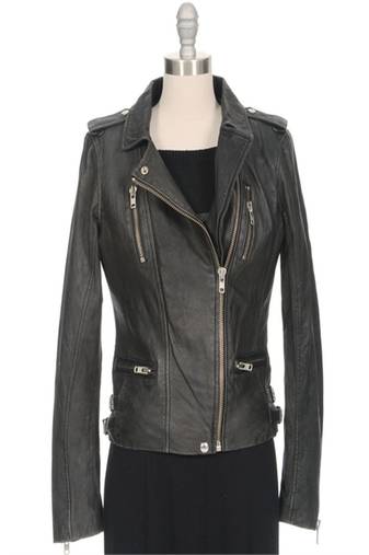 women's black napa leather biker jacket classic moto zip style sophisticated