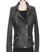 women's black napa leather biker jacket classic moto zip style sophisticated