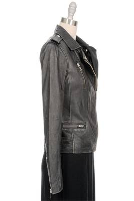 women's black napa leather biker jacket classic moto zip style sophisticated 3