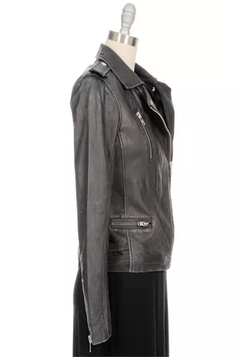 women's black napa leather biker jacket classic moto zip style sophisticated