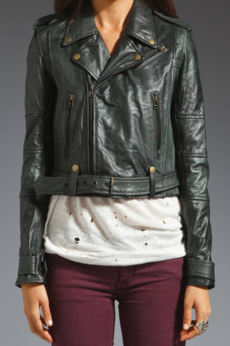 Women's 100% lambskin black leather jacket motorcycle napa leather jacket-lc88