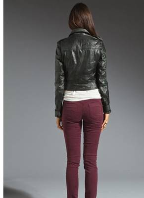 women's black napa leather biker jacket classic moto zip style classic 2