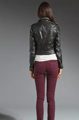 women's black napa leather biker jacket classic moto zip style classic