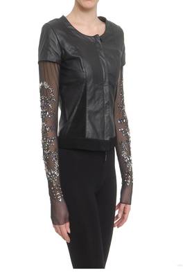 women's black napa leather biker jacket classic moto zip style versatile 3