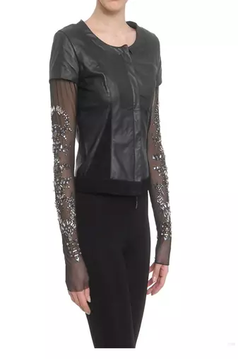 women's black napa leather biker jacket classic moto zip style versatile