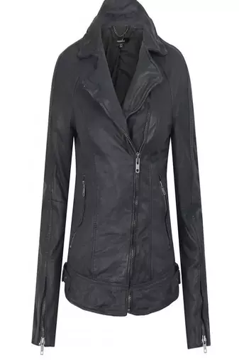 women's black napa leather biker jacket classic moto zip style timeless