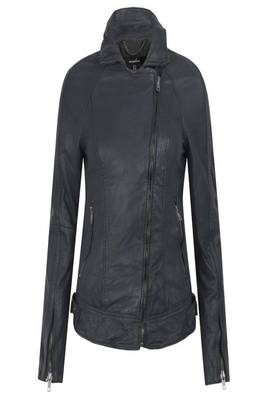 women's black napa leather biker jacket classic moto zip style timeless 3