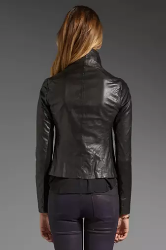 women's genuine lambskin leather biker jacket classic moto zip style