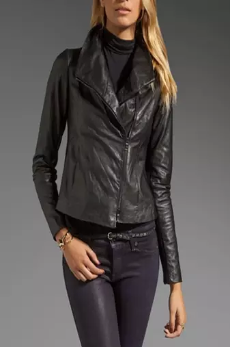 women's genuine lambskin leather biker jacket classic moto zip style