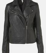 women's genuine lambskin leather biker jacket classic moto zip style premium
