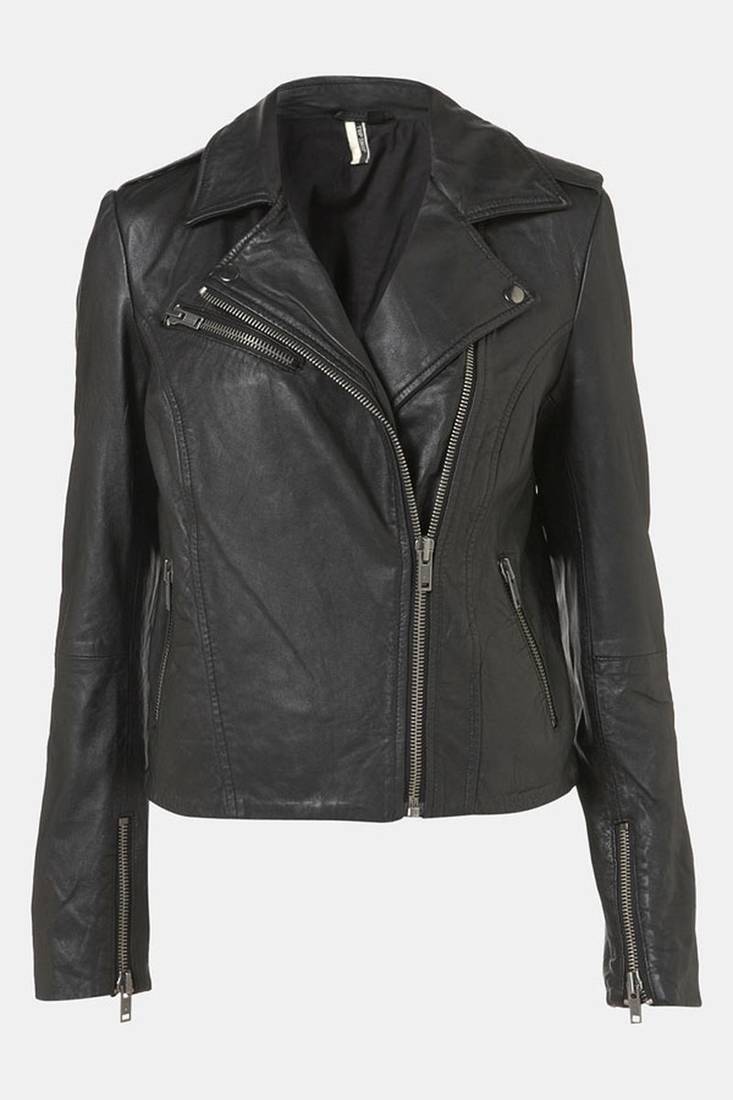 Women’s genuine lambskin leather biker jacket slim fit designer motorcycle jacket-lc92