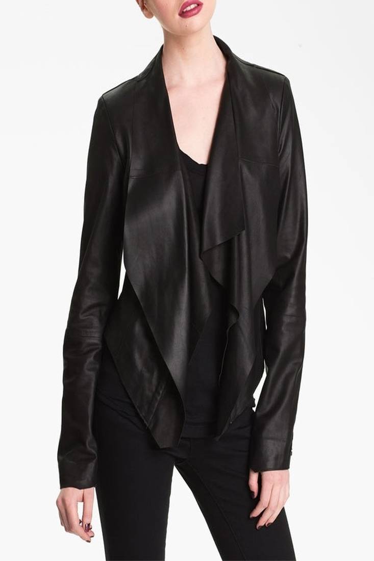 Women’s genuine lambskin leather biker jacket slim fit designer motorcycle jacket-lc94