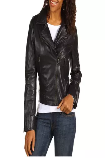 women's genuine lambskin leather biker jacket classic moto zip style stylish