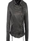 women's black napa leather biker jacket classic moto zip style distinctive