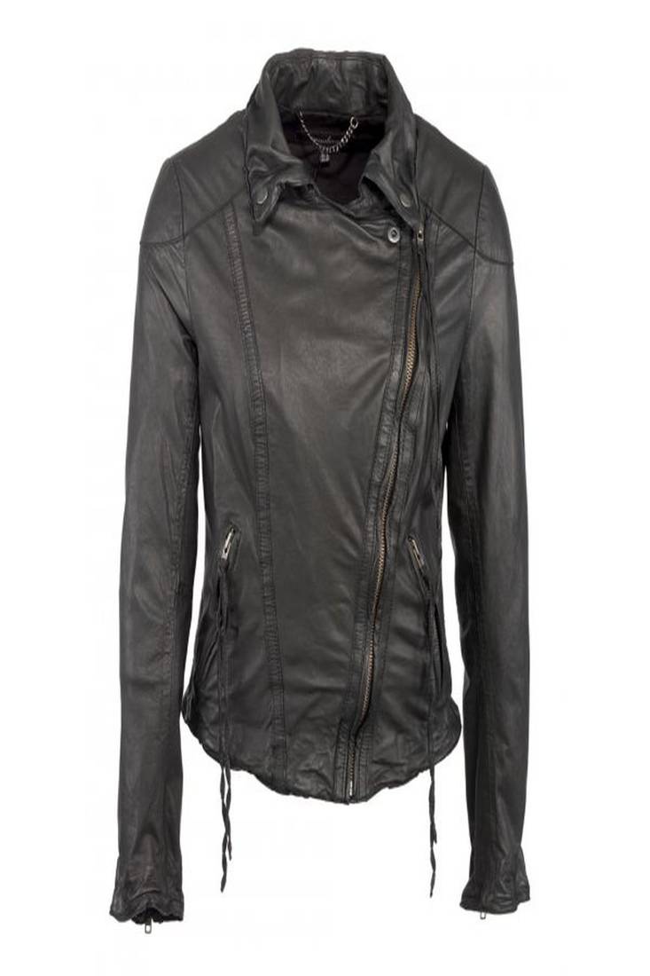 Women black 100% lambskin leather jacket biker motorcycle napa leather jacket-lc-96