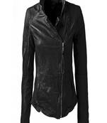 women's black napa leather biker jacket classic moto zip style deluxe