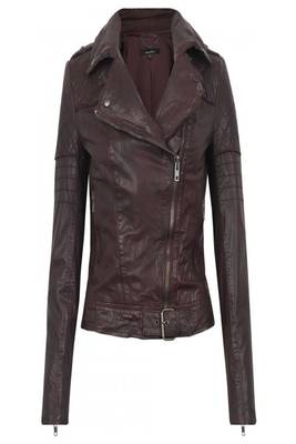 women's brown napa leather biker jacket classic moto zip style exclusive 1