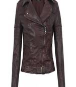 women's brown napa leather biker jacket classic moto zip style exclusive