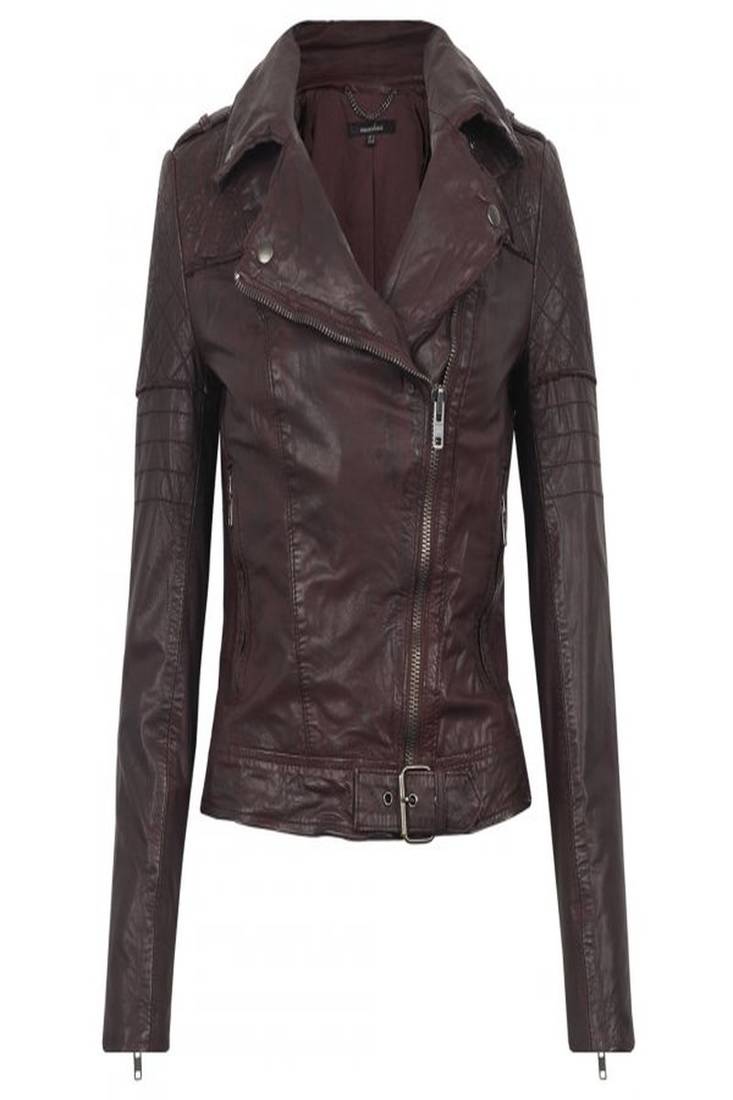 Women brown 100% lambskin leather jacket biker motorcycle napa leather jacket-lc-99