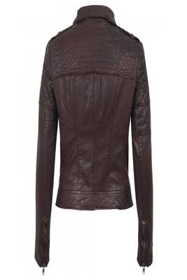 women's brown napa leather biker jacket classic moto zip style exclusive 2