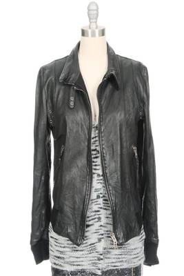 women's black napa leather biker jacket classic moto zip style signature 1