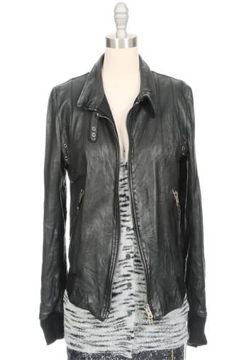 Women black 100% lambskin leather jacket biker motorcycle napa leather jacket-lc-102