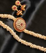 AWESOME MULTICOLOUR PEARL CLUSTER HAAR SET-DJ00913