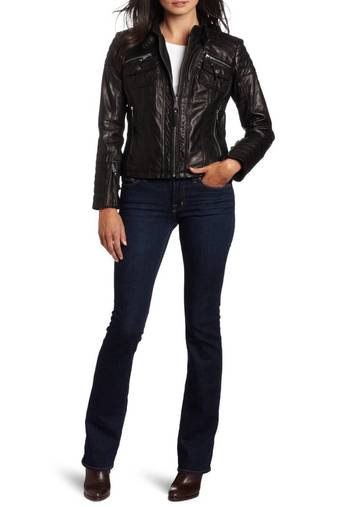 Women black 100% lambskin leather jacket biker motorcycle napa leather jacket-lc-106