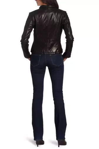 women's black napa leather biker jacket classic moto zip style original