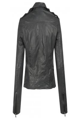 women's black napa leather biker jacket classic moto zip style high quality 2