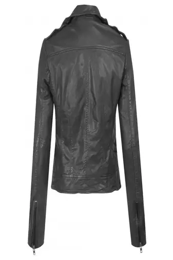 women's black napa leather biker jacket classic moto zip style high quality