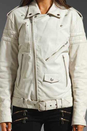 women's white napa leather biker jacket classic moto zip style premium