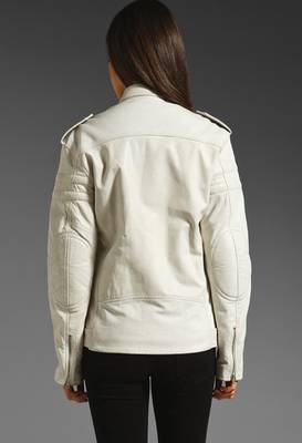 women's white napa leather biker jacket classic moto zip style premium 2