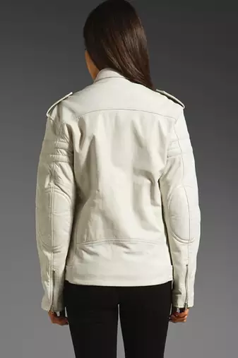 women's white napa leather biker jacket classic moto zip style premium