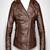 Women brown 100% lambskin leather jacket biker motorcycle napa leather jacket-lc-109