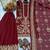 Maroon faux georgette readymade suit with embroidery & moti work
