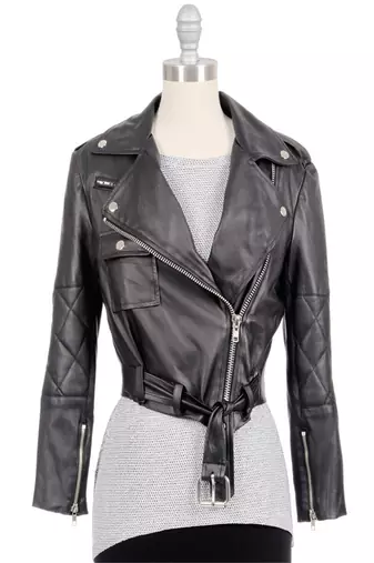 Women black 100% lambskin leather jacket biker motorcycle napa leather jacket-lc-110