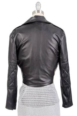 women's black napa leather biker jacket classic moto zip style top grade 2