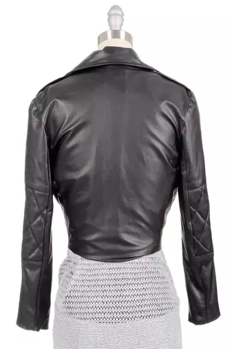 women's black napa leather biker jacket classic moto zip style top grade