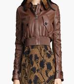 women's brown napa leather biker jacket classic moto zip style stylish