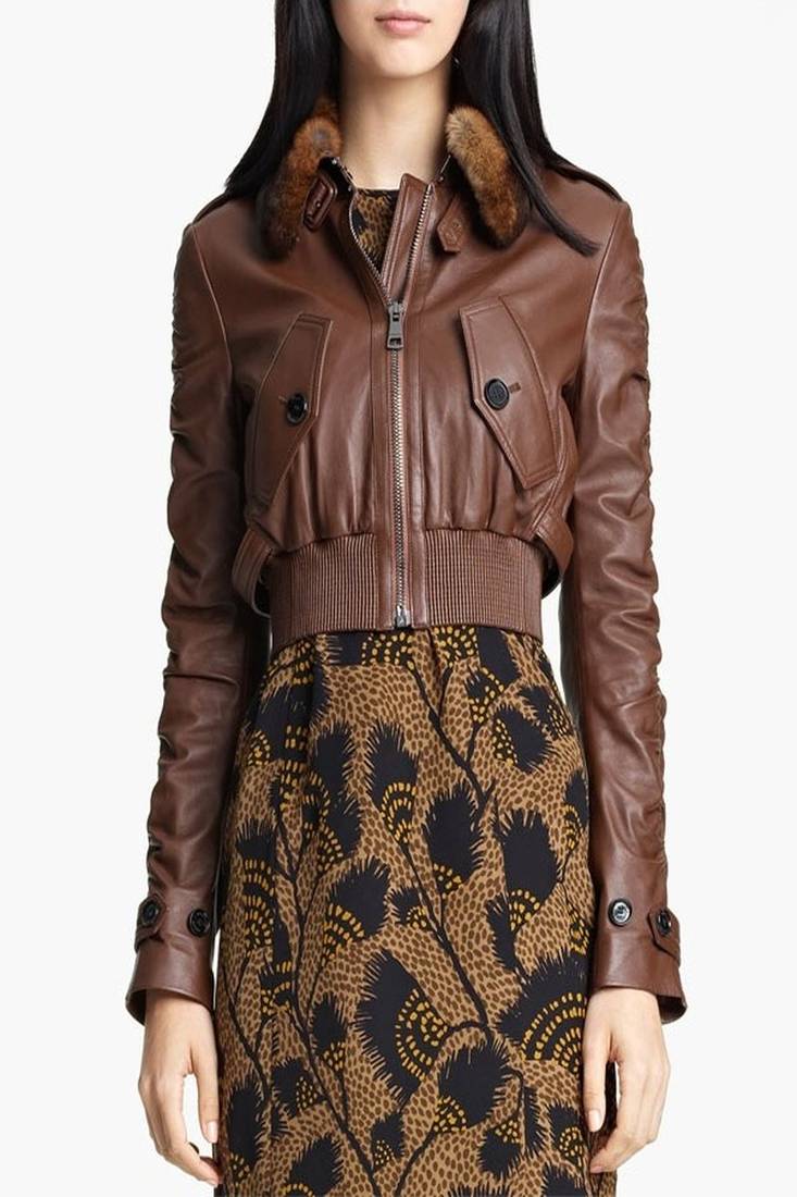 Women brown 100% lambskin leather jacket biker motorcycle napa leather jacket-lc-111
