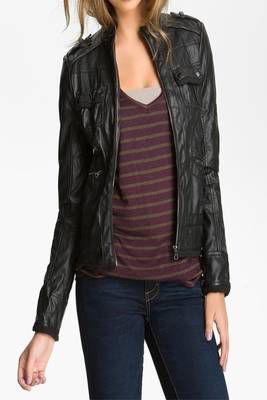 women's black napa leather biker jacket classic moto zip style fine 1